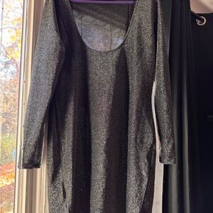 H&M Shimmering Silver Long Sleeve Dress